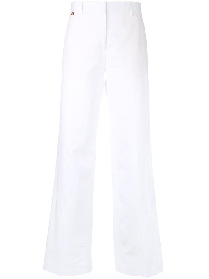 Paul Smith - Flared Leg Palazzo Pants - Women - Cotton/linen/flax - 38, White, Cotton/linen/flax