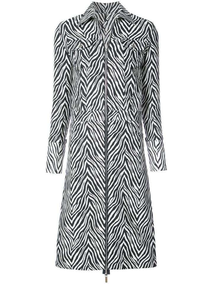 Helmut Lang Motley Zebra Trench Coat - Black