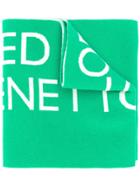 Benetton Knitted Logo Scarf - Green