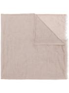 Eleventy Frayed Hem Plain Scarf - Nude & Neutrals