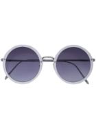 Linda Farrow Round Sunglasses - White