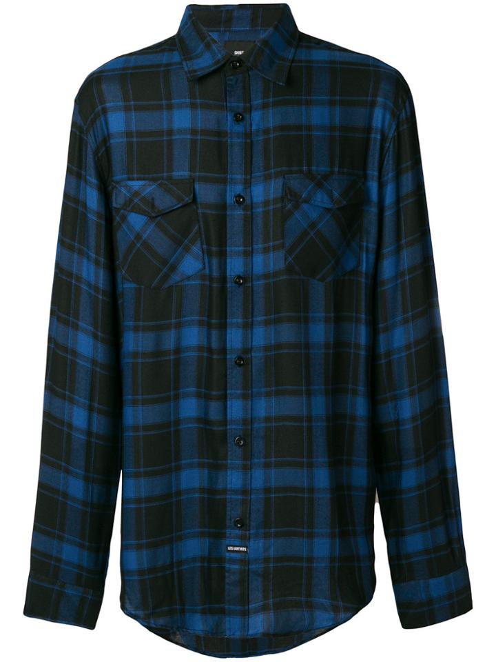 Les (art)ists Checked Logo Shirt - Blue