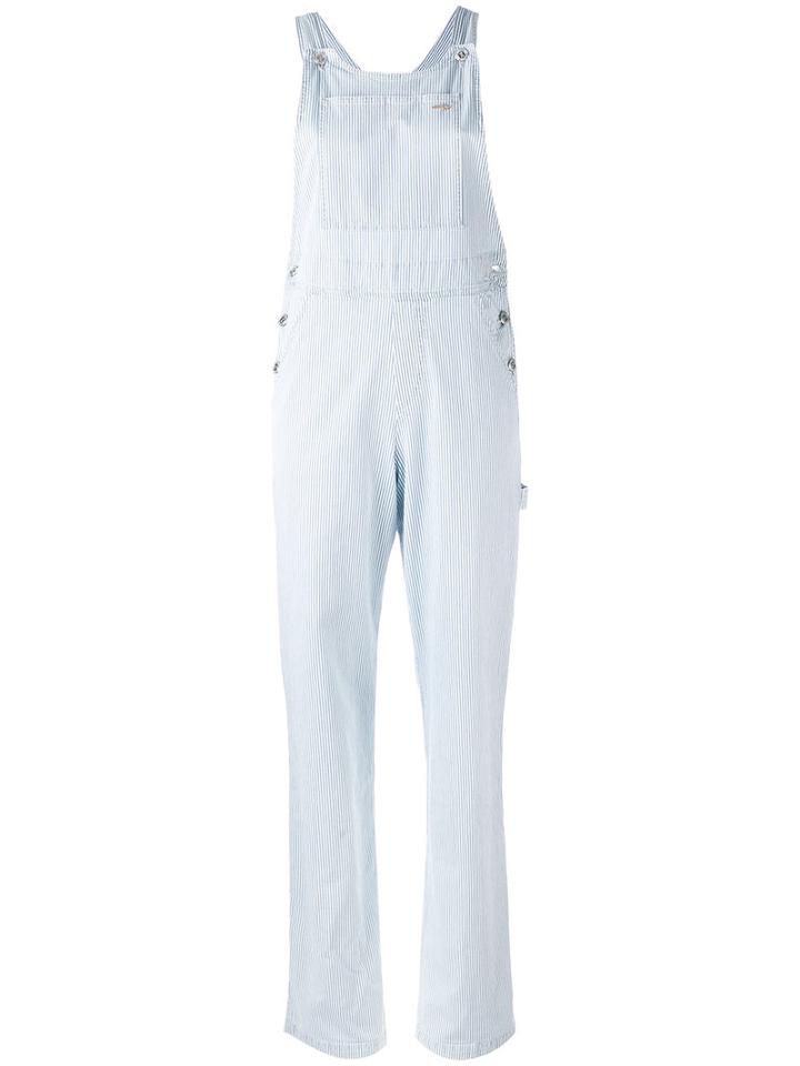 A.p.c. - Pinstripe Dungarees - Women - Cotton/spandex/elastane - 36, Women's, Blue, Cotton/spandex/elastane