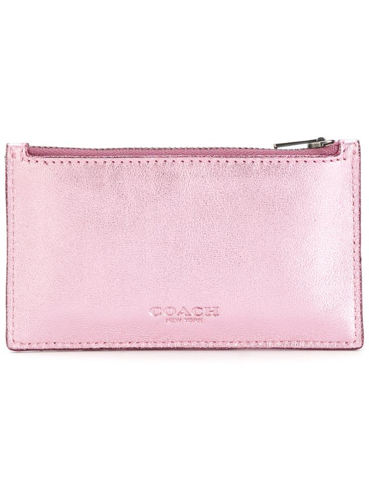 Coach Zip Card Case - Pink & Purple