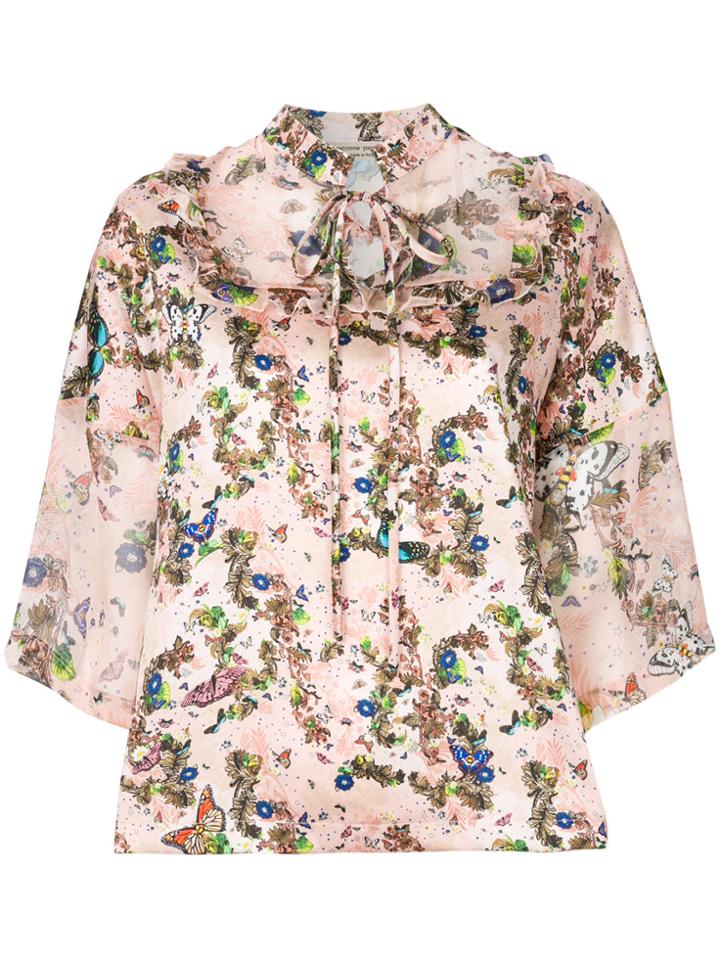 Piccione. Piccione Nature Print Top - Pink & Purple