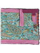 Etro Paisley Floral Striped Scarf - Pink