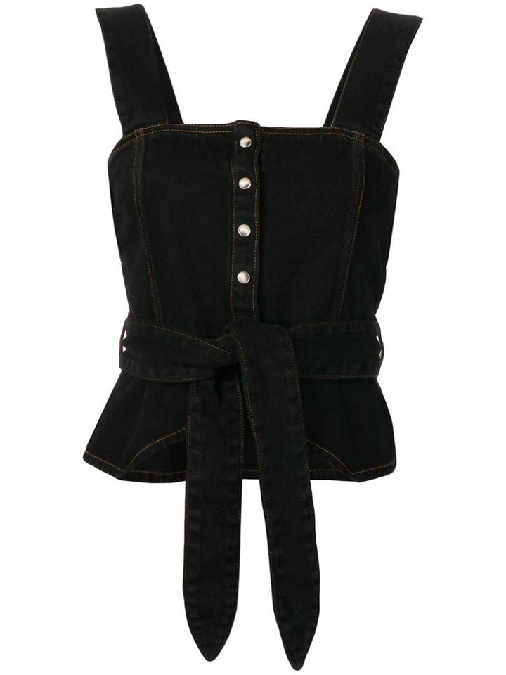 Nanushka Kaiko Denim Top - Black