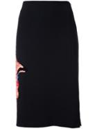 Msgm Sequinned Face Skirt, Women's, Size: 40, Black, Acetate/viscose