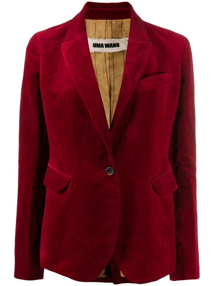 Uma Wang Velvet Slim-fit Blazer - Red