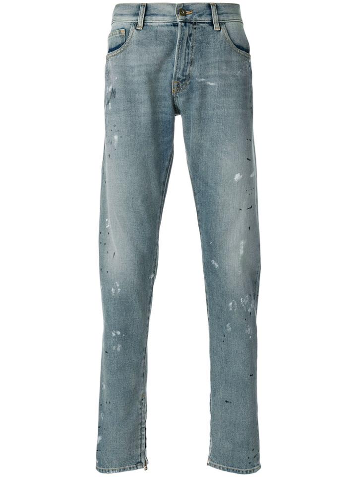Ih Nom Uh Nit Paint Print Jeans - Blue
