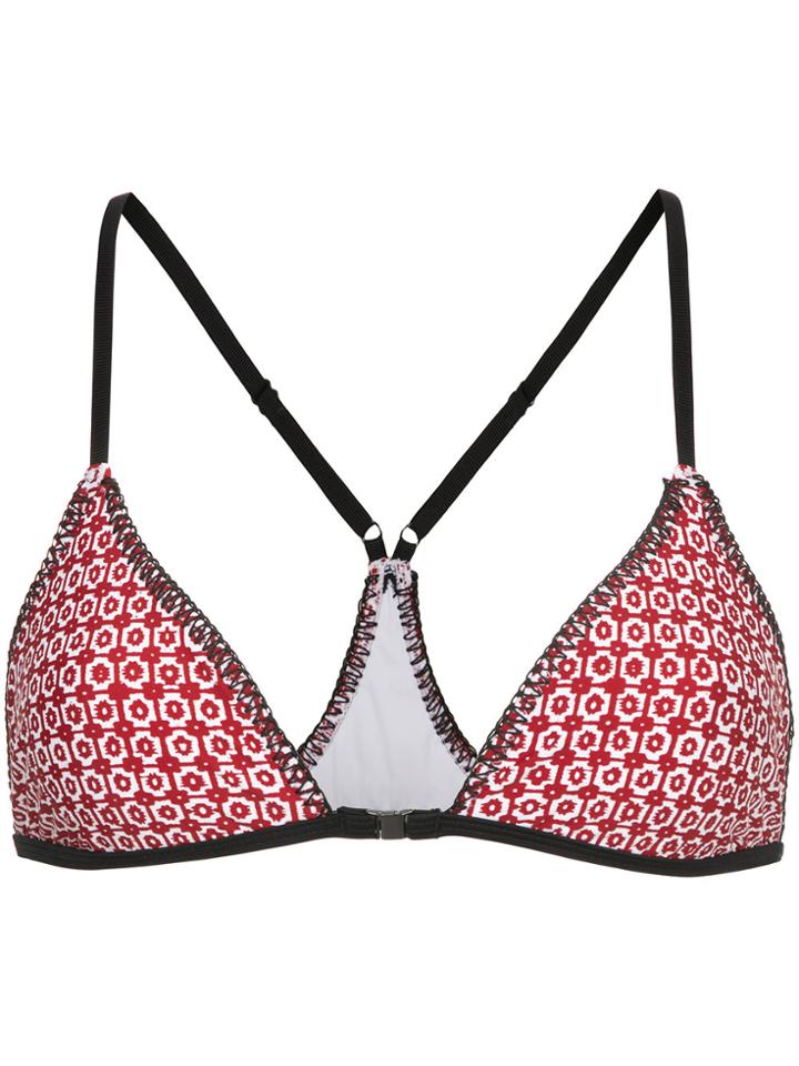The Upside Printed Triangle Bikini Top - Red