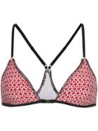 The Upside Printed Triangle Bikini Top - Red
