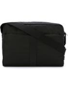 Tod S Leather Trimmed Messenger Bag, Black, Leather/nylon