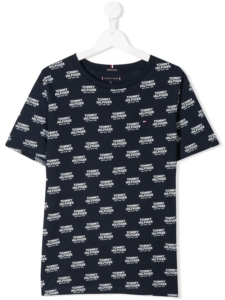 Tommy Hilfiger Junior All-over Logo T-shirt - Blue