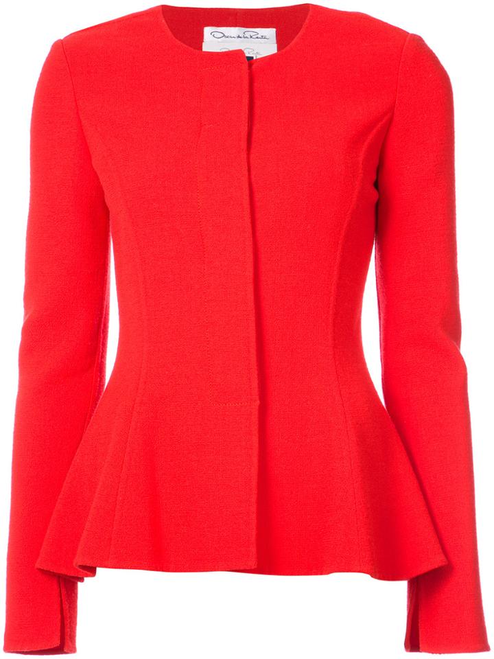 Oscar De La Renta Fit And Flair Jacket - Red