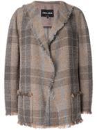 Giorgio Armani Plaid Fitted Blazer - Brown