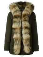 Moncler 'glaphira' Coat, Women's, Size: 1, Green, Cotton/polyamide/feather Down/racoon Fur