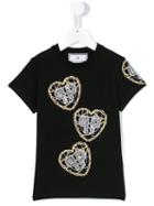 Philipp Plein Kids - Embellished Logo T-shirt - Kids - Cotton/spandex/elastane/crystal - 8 Yrs, Black