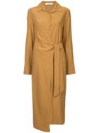 Tibi Wrap Front Shirt Dress - Brown