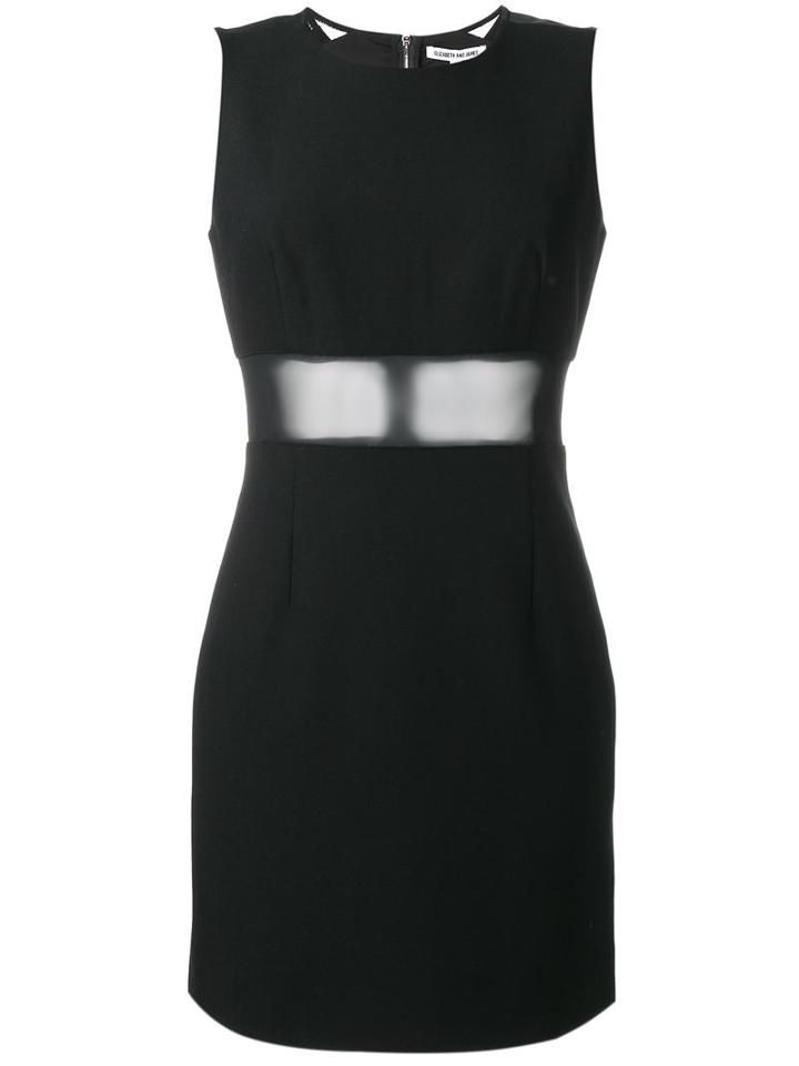 Elizabeth And James Sheer Panel Dress, Women's, Size: 8, Black, Polyester/viscose/spandex/elastane