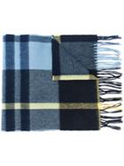 Mulberry Classic Check Scarf - Blue