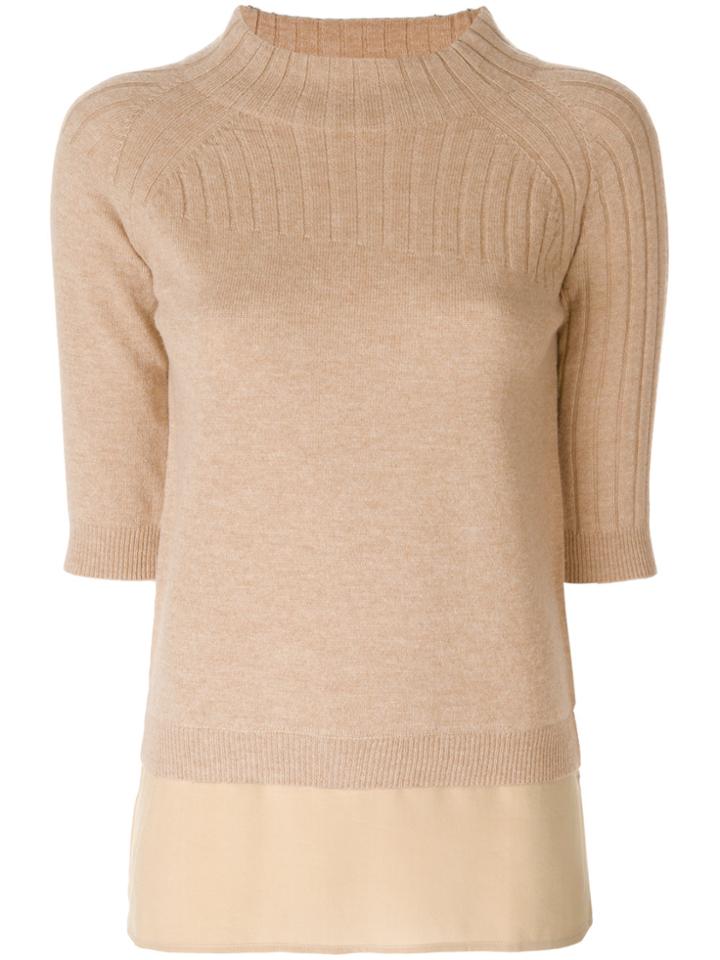 Max & Moi Slim Ribbed Jumper - Nude & Neutrals