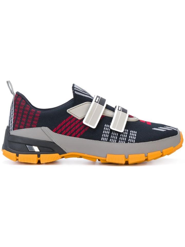 Prada Patterned Mesh Sneakers - Black