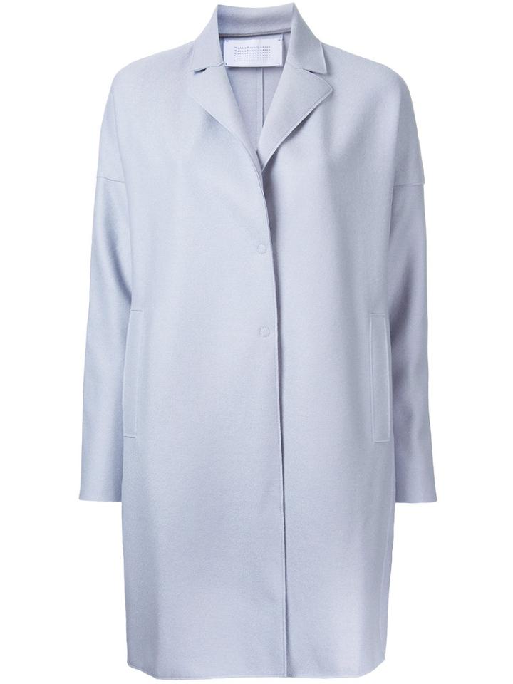 Harris Wharf London Single Breasted Coat, Women's, Size: 42, Blue, Virgin Wool