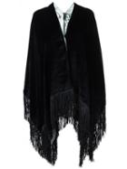 Giorgio Armani Fringed Cape, Women's, Blue, Silk/viscose
