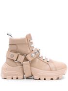 Miu Miu Embellished Strap Boots - Neutrals