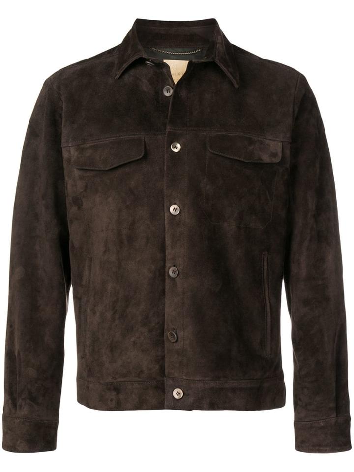 Ajmone Suede Shirt Jacket - Brown