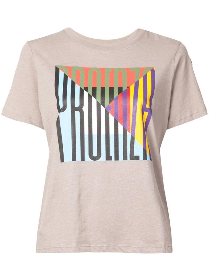 Proenza Schouler Pswl Square Flag T-shirt - Neutrals