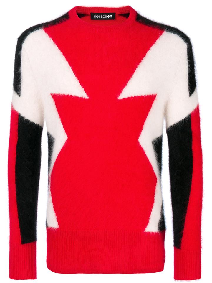 Neil Barrett Geometric Jumper - Red