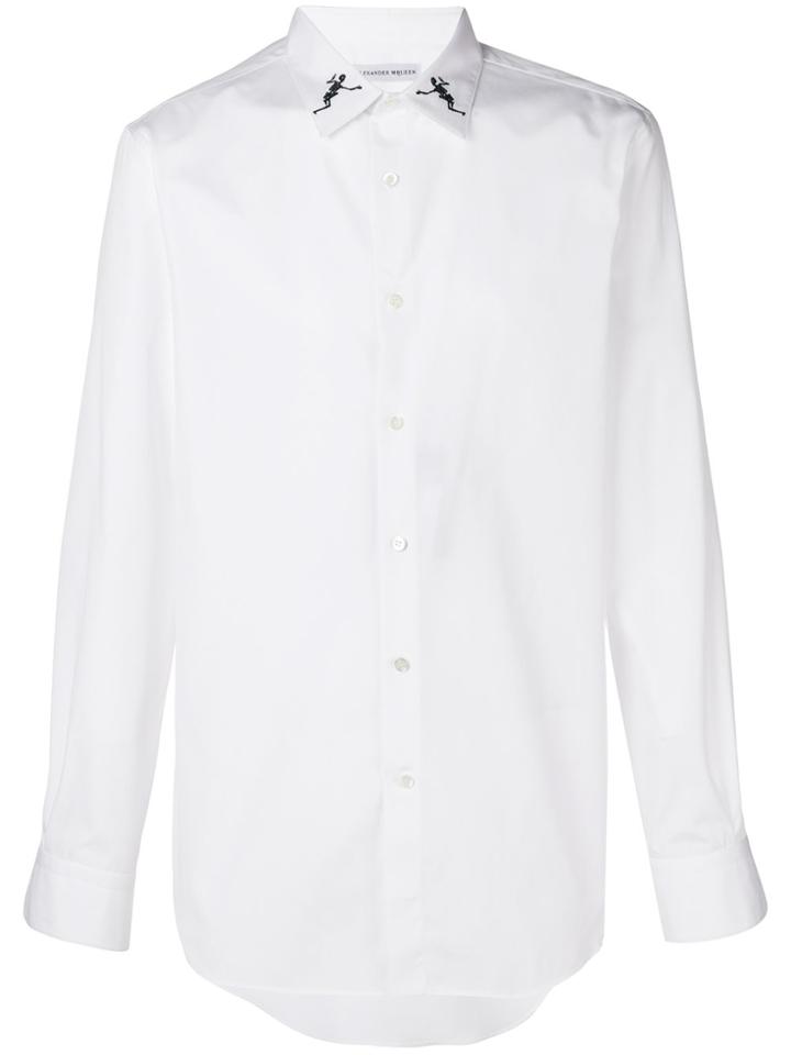Alexander Mcqueen Skeleton Embroidered Shirt - White
