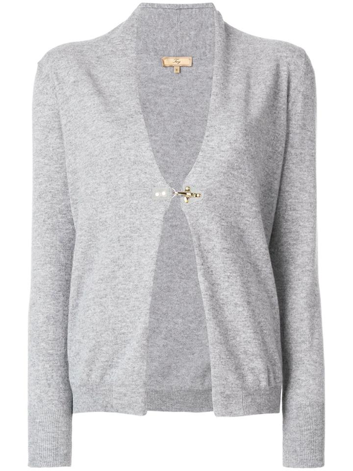 Fay Hook Closure Cardigan - Grey