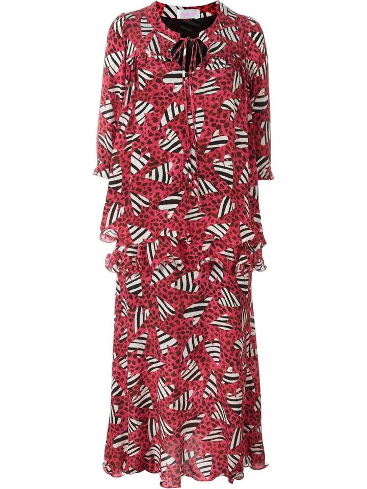 Ryan Lo Zebra Heart Print Dress