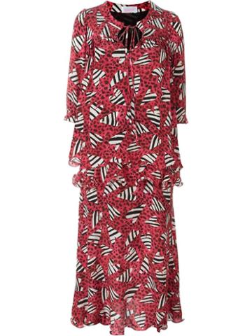 Ryan Lo Zebra Heart Print Dress