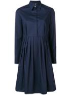 Fay Pleat Detail Dress - Blue