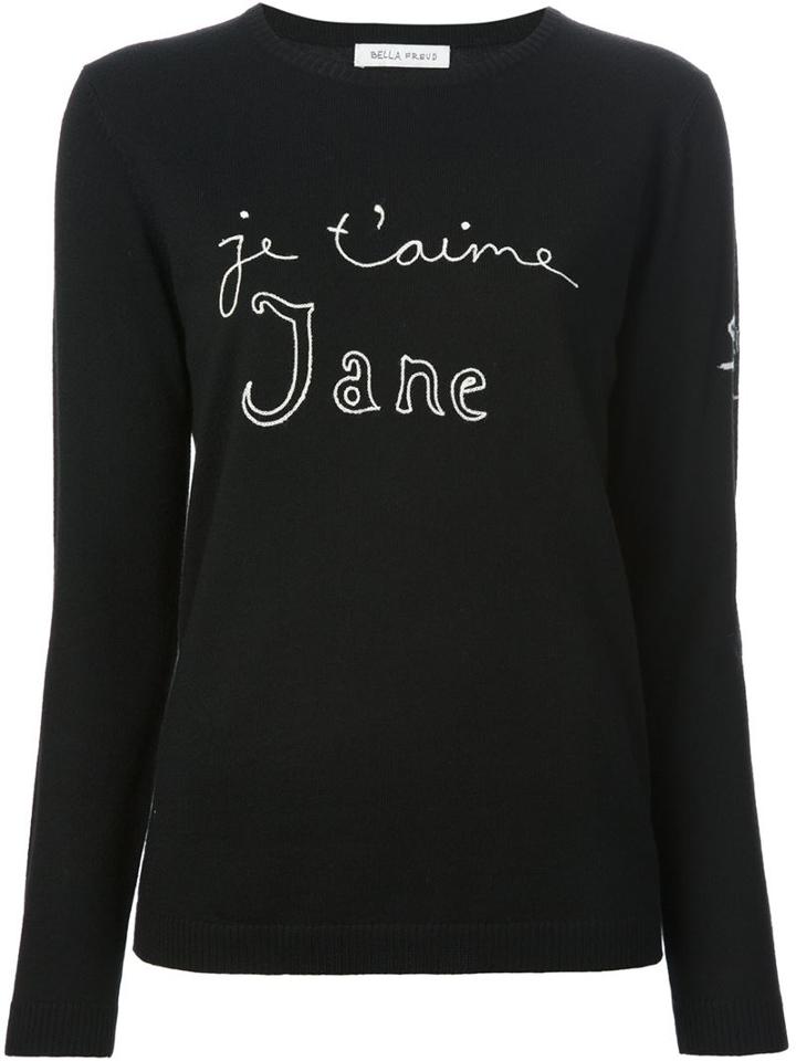Bella Freud 'je T'aime Jane' Sweater, Women's, Size: Large, Black, Wool