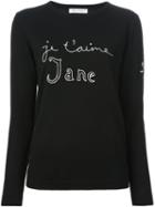 Bella Freud 'je T'aime Jane' Sweater, Women's, Size: Large, Black, Wool