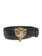 Gucci Wolf Head Belt, Men's, Size: 100, Black, Leather