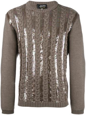 Jean Paul Gaultier Pre-owned Sequined Knitted Jumper - Brown