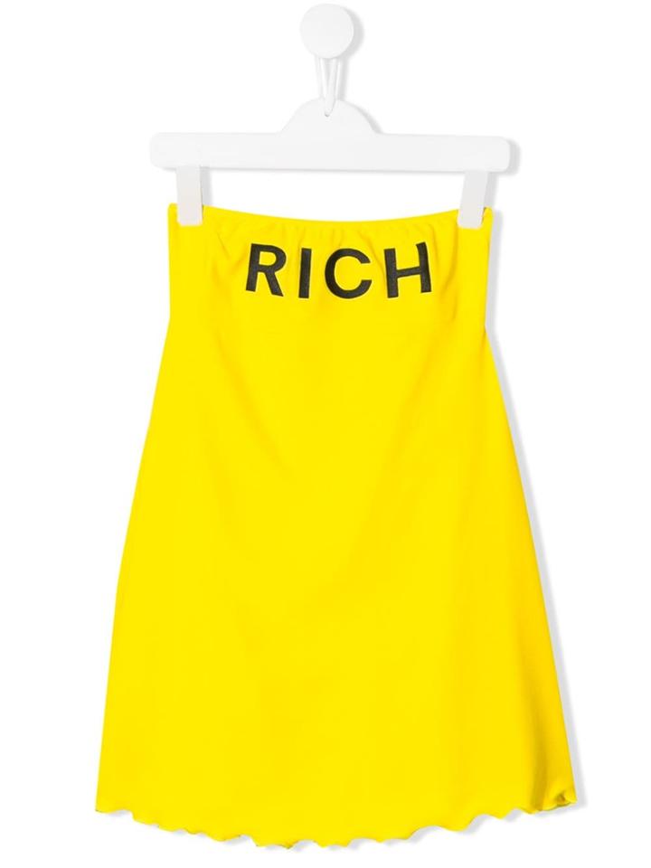 John Richmond Junior Strapless Mini Dress - Yellow