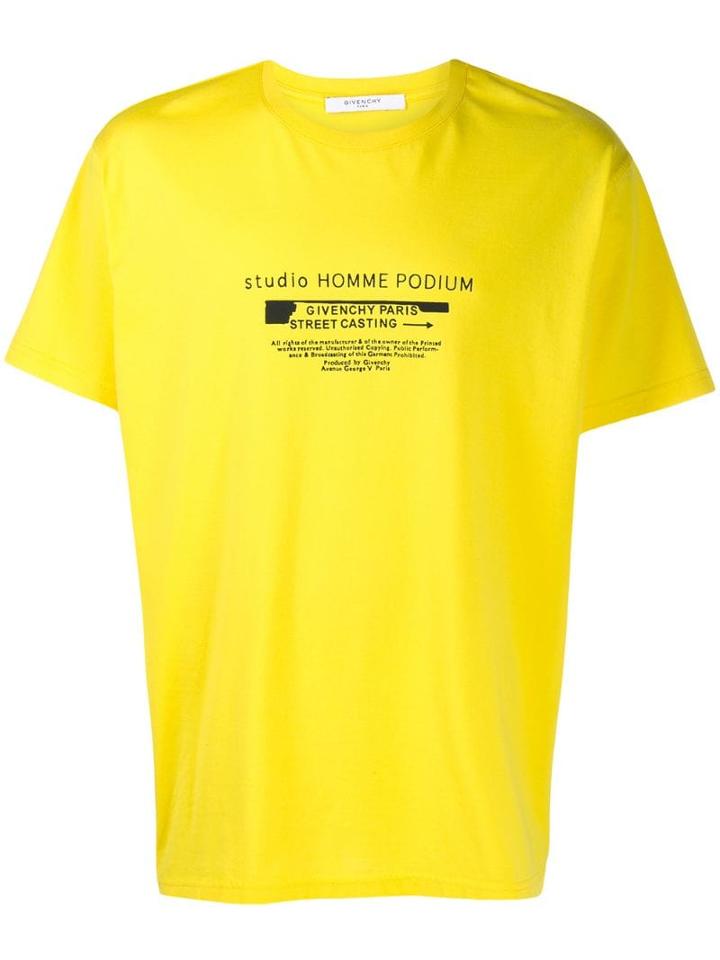 Givenchy Studio Homme Podium Print T-shirt - Yellow