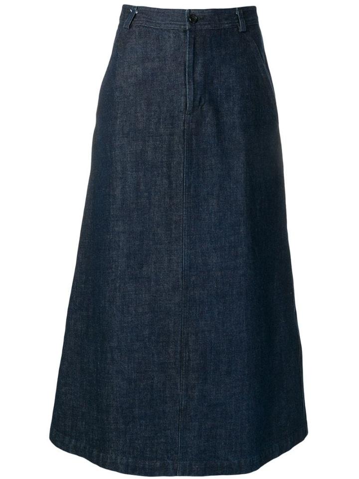 Comme Des Garçons Pre-owned 1990's Long Denim Skirt - Blue