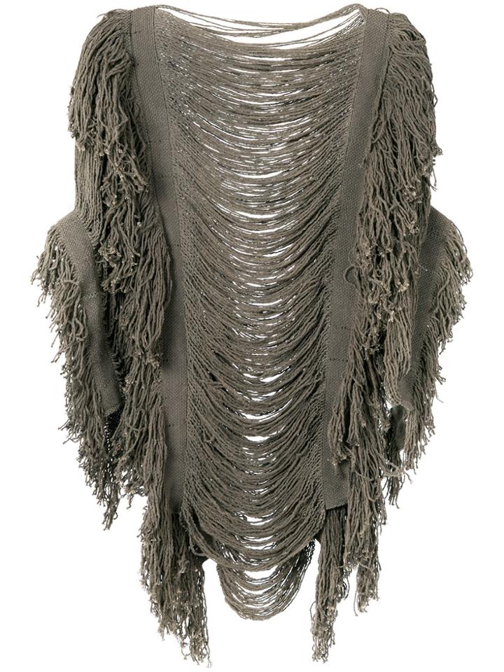 Caravana Itza Poncho Knitted Top - Grey