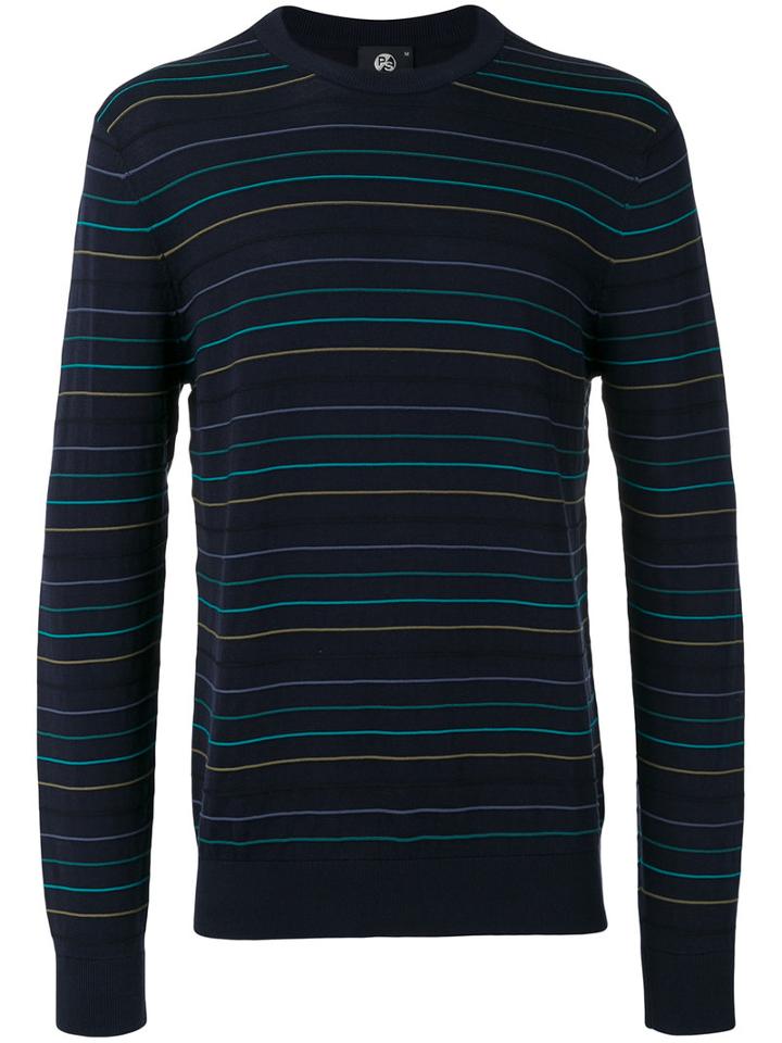 Ps By Paul Smith Striped Sweatshirt, Men's, Size: Xl, Blue, Cotton/nylon