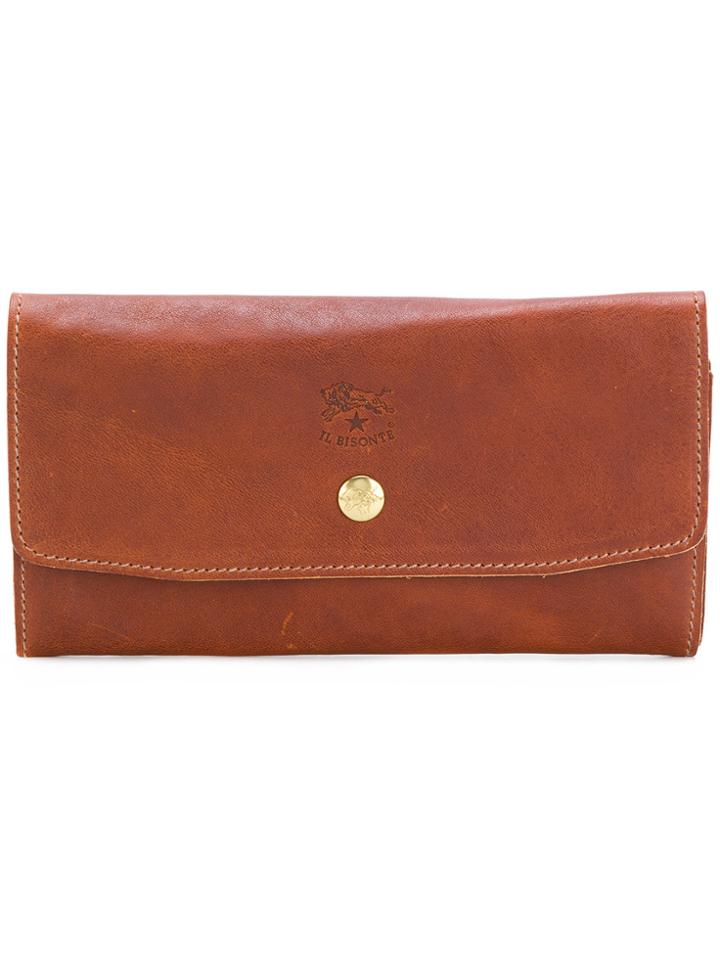 Il Bisonte Embossed Logo Wallet - Brown