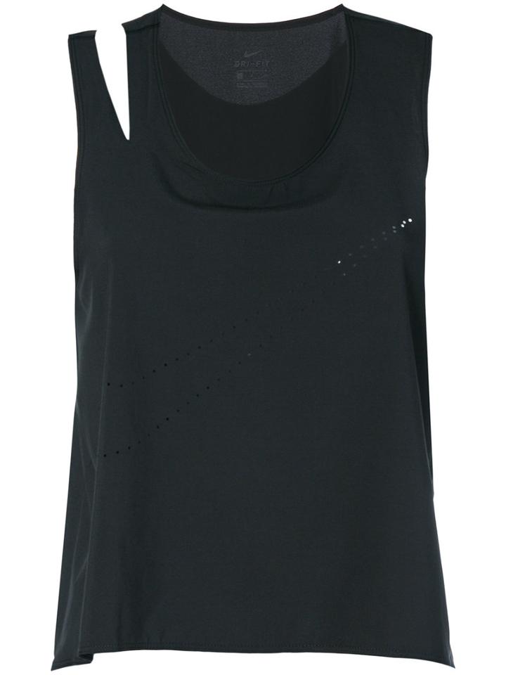 Nike - Split Shoulder Tank Top - Women - Polyester/spandex/elastane - L, Black