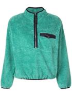 Anine Bing Fur Henley Sweatshirt - Green